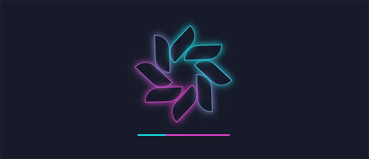 CSS3花瓣发光旋转加载loading动画特效