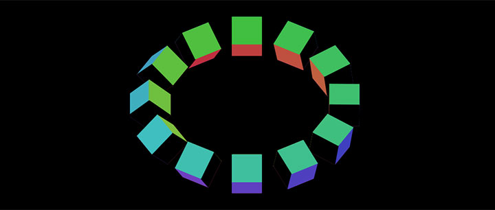 html5 canvas 3D方块环形动画特效-精品资源网