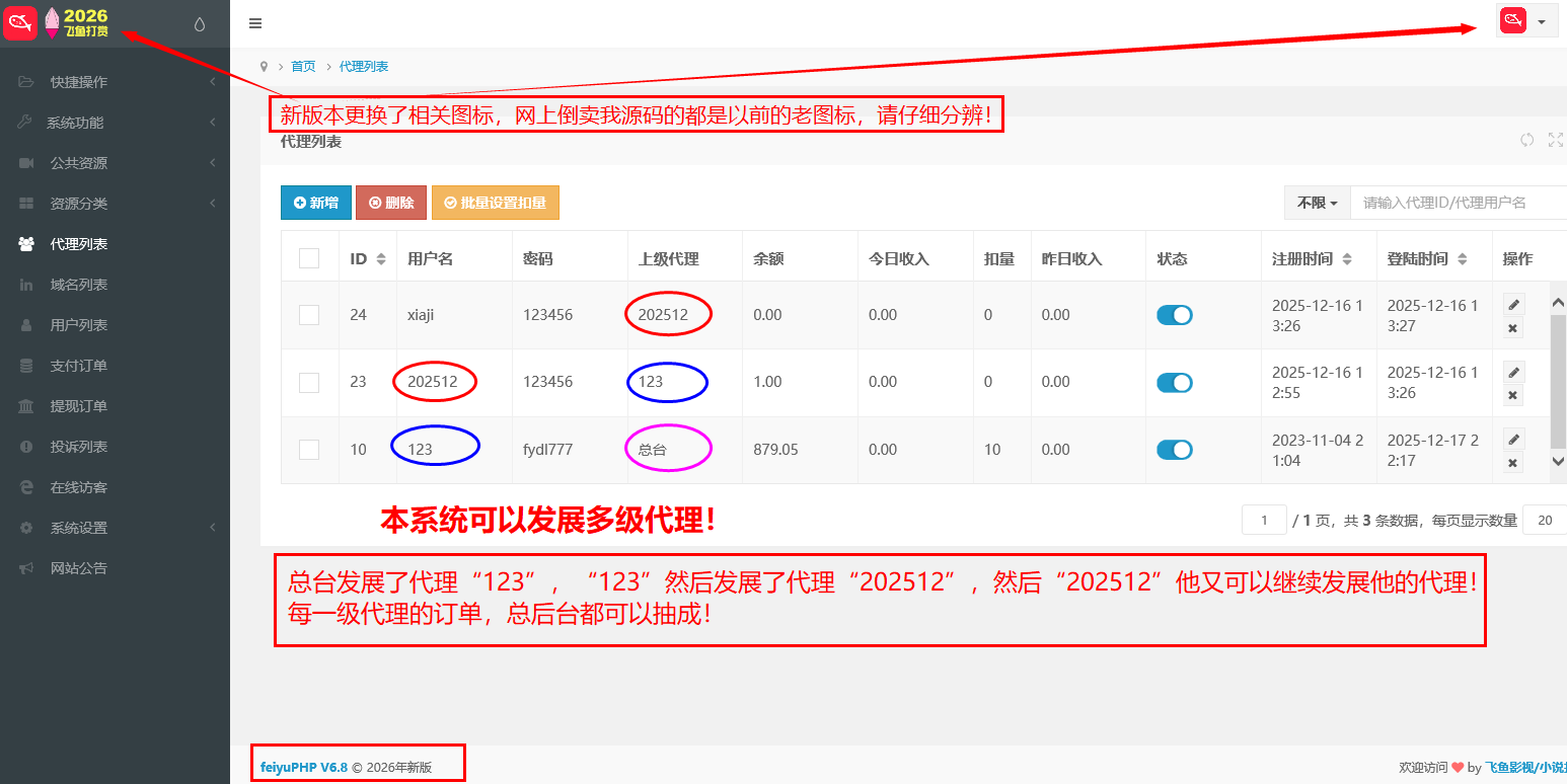 图片[6]-【2026年新版】飞鱼知识付费课件视频打赏系统/带会员/带试看/带易支付多通道/多级代理-精品资源网